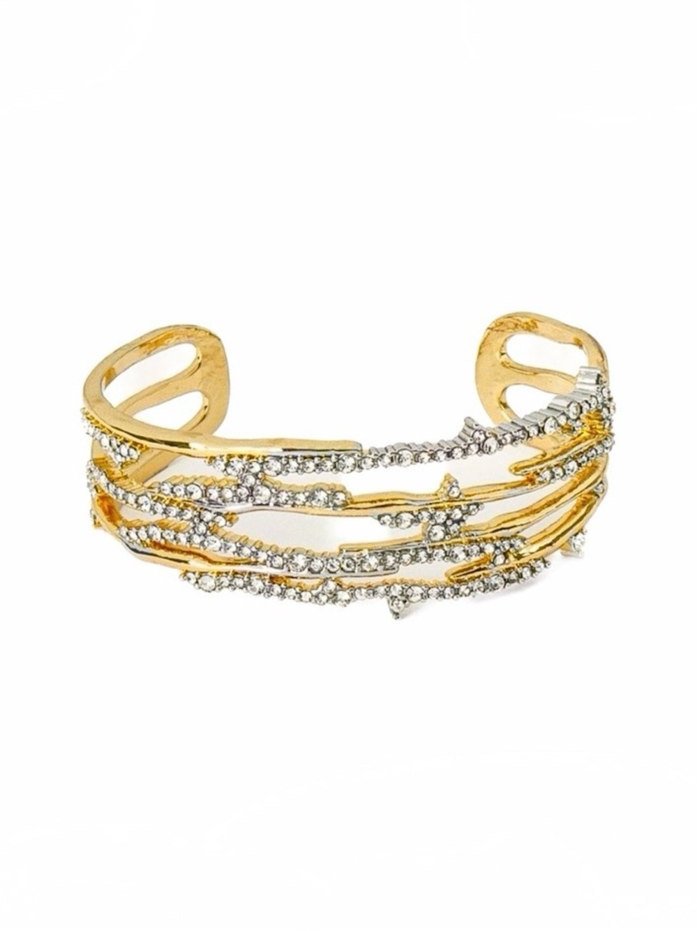 NEW Alexis Bittar Pave Crystal Spiked Cuff Bracelet SB01